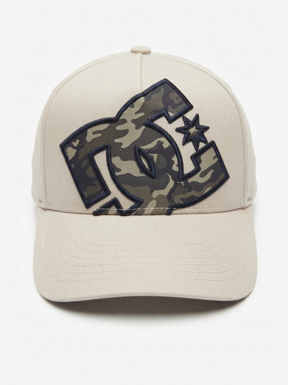 DC Men's Light Beige Cap with Camouflage Logo